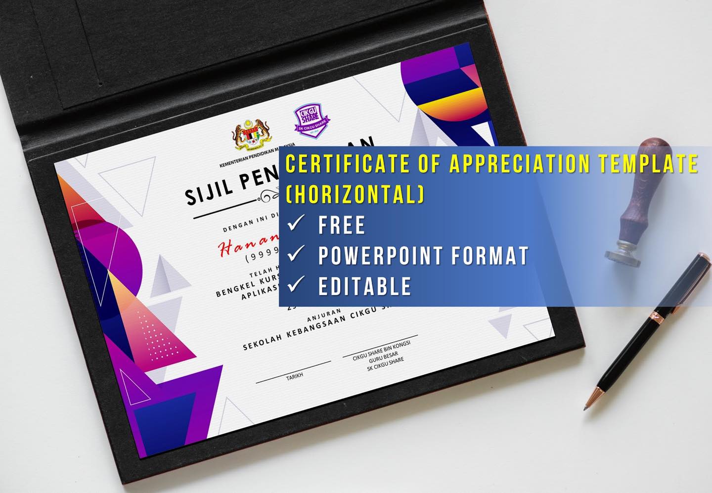 Template Sijil Percuma Logo